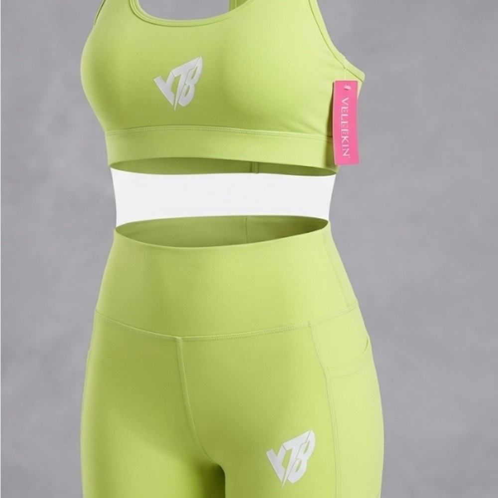 Lime Green Women's Sports Bra — High-Performance Support(2 pc)